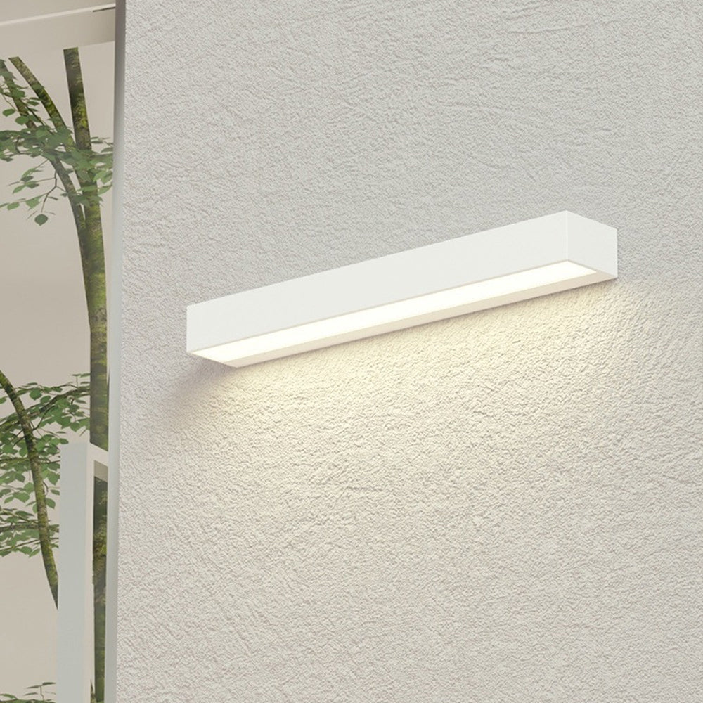 Outdoor LED Wall Sconce Die-Cast Aluminum Porch Light Black White 8-32 in Weatherproof Fixture for Balcony Entry Hallway Modern Exterior