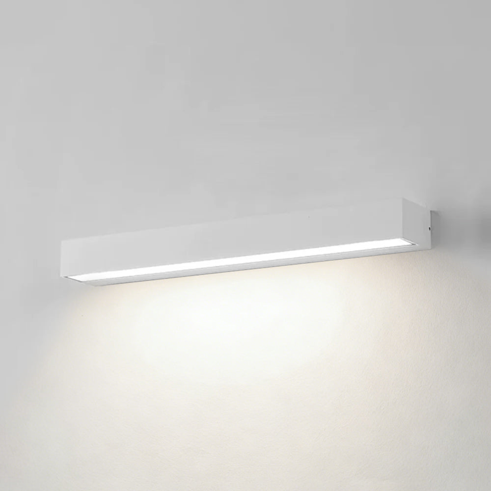 Outdoor LED Wall Sconce Die-Cast Aluminum Porch Light Black White 8-32 in Weatherproof Fixture for Balcony Entry Hallway Modern Exterior