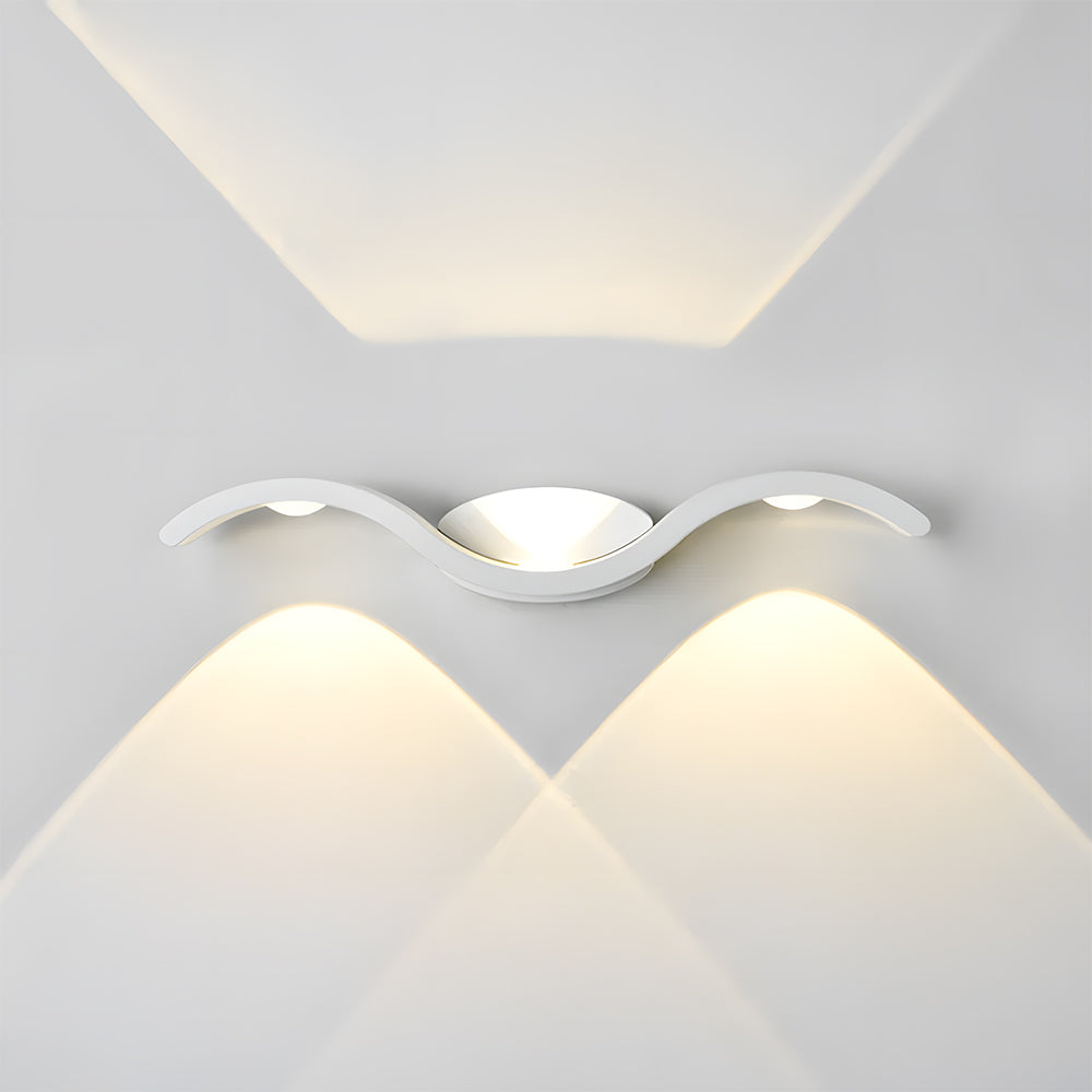 Outdoor LED Wall Sconce Aluminum 15 in Round Fixture for Garden Pathway Patio Villa Entrance Balcony Exterior Facade Modern Weatherproof Por