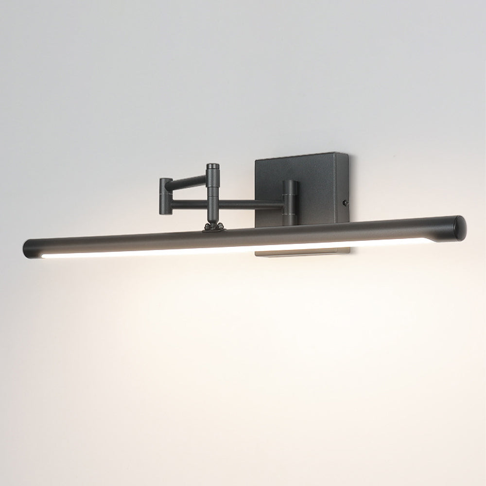 Swivel Arm Vanity Light Fixture Matte Black Iron LED Task Lighting for Bathroom Mirror Makeup Grooming Modern Minimalist Wall Mount Rotatabl
