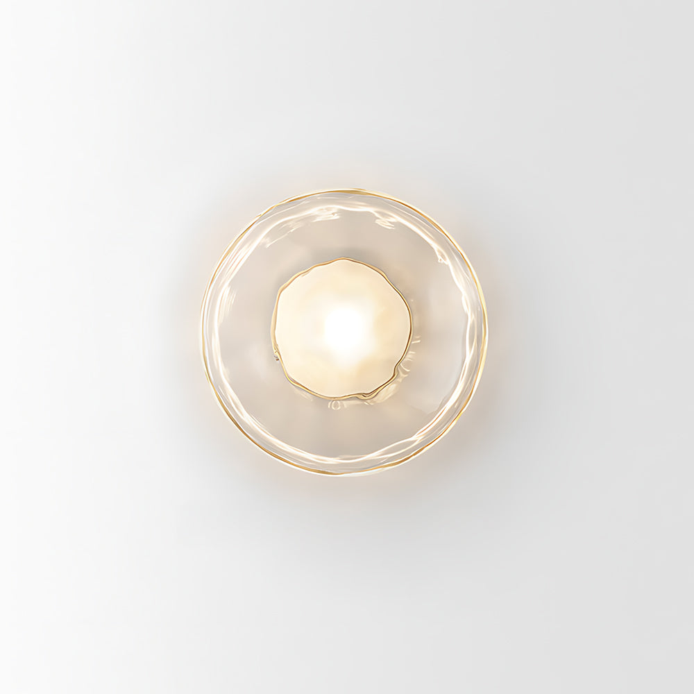 Glass Sconce Light Fixture for Bedroom & Hallway – Iron Frame LED Accent Lighting 8 Inch – Indoor Wall Mount Ambient Light