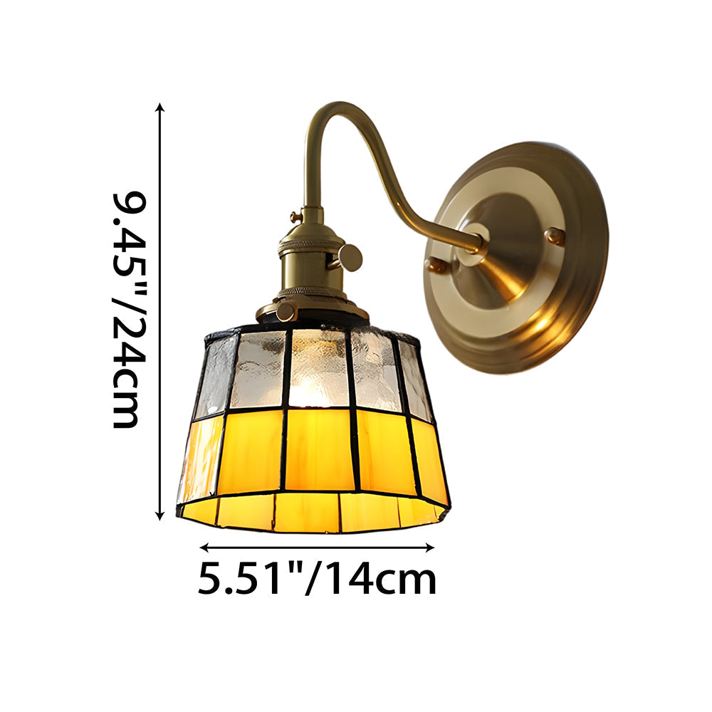 Indoor Sconce Light Metal & Glass 10 Inch Vintage Style for Entryway Corridor Bedroom Dining Room Home Accent Fixture