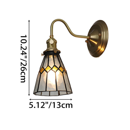 Stained Glass Sconce with Copper Frame E27 Socket Indoor Accent Fixture for Entryways Staircases Reading Nooks Vintage-Inspired Art Deco Lig