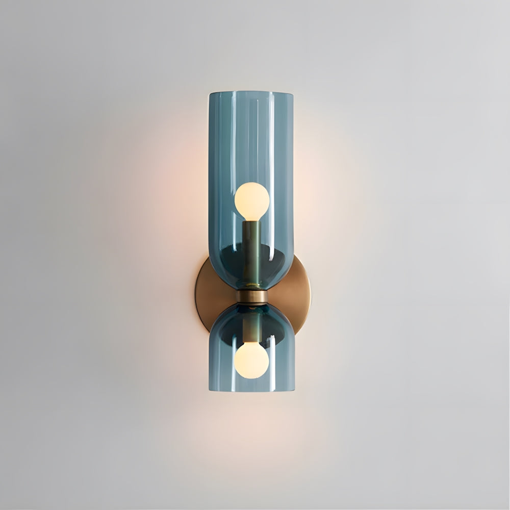 Dual-Arm Sconce with Clear Glass Shades 14 Inch Height Swivel Heads for Bedside Task Reading Hallway Entry Hardwired 110V E12 Socket Up to 4