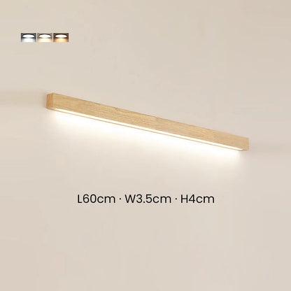 Wooden LED Vanity Mirror Light Fixture for Bathroom Wall 24-Inch Warm Lighting Above Sink Bedroom Illumination Slim Profile Spa-Style Contem