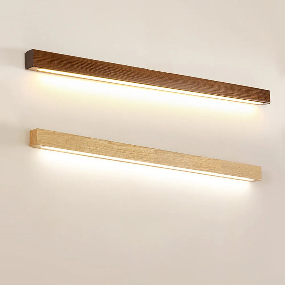Wooden LED Vanity Mirror Light Fixture for Bathroom Wall 24-Inch Warm Lighting Above Sink Bedroom Illumination Slim Profile Spa-Style Contem