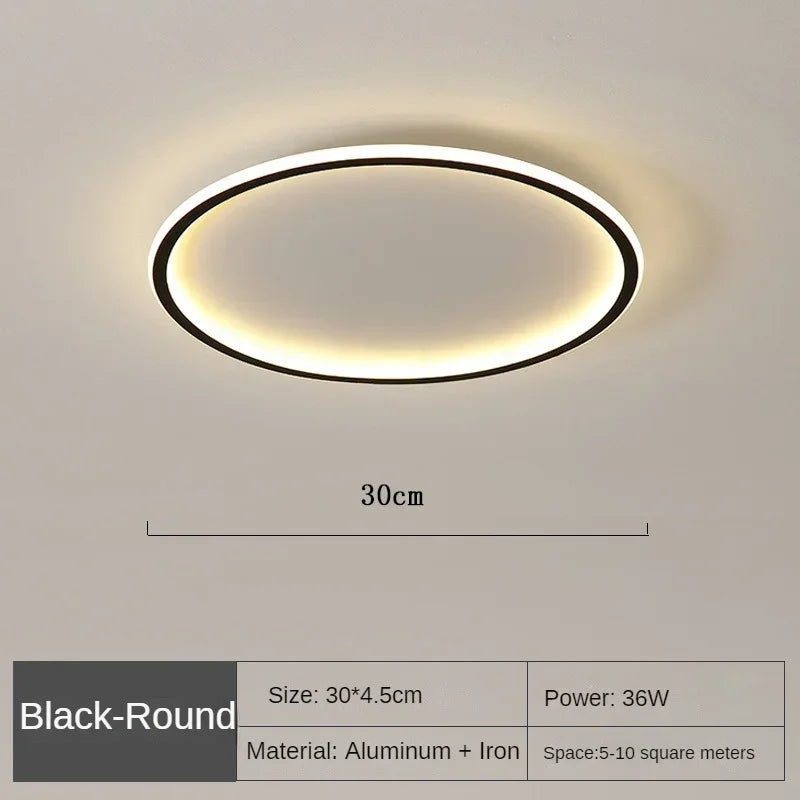 LED Flush Mount Ceiling Light 24-Inch Round Aluminum Contemporary Fixture for Bedroom Living Room Home Office Dimmable Modern Circle Overhea