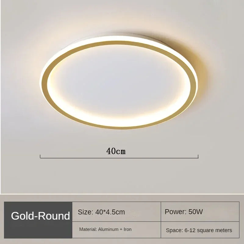 LED Flush Mount Ceiling Light 24-Inch Round Aluminum Contemporary Fixture for Bedroom Living Room Home Office Dimmable Modern Circle Overhea