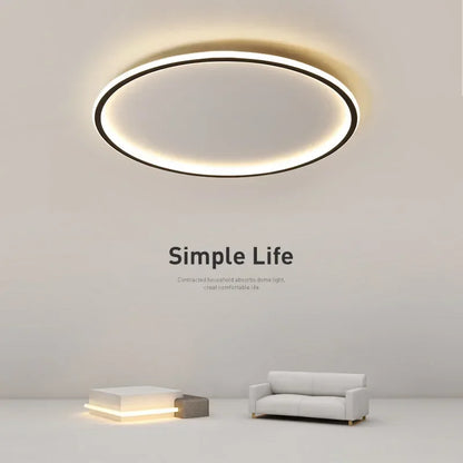 LED Flush Mount Ceiling Light 24-Inch Round Aluminum Contemporary Fixture for Bedroom Living Room Home Office Dimmable Modern Circle Overhea
