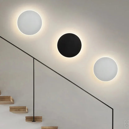 Round LED Sconce 12 in Aluminum Warm Glow for Bedroom Hallway Entryway Modern Minimalist Interior Ambient Lighting Fixtures