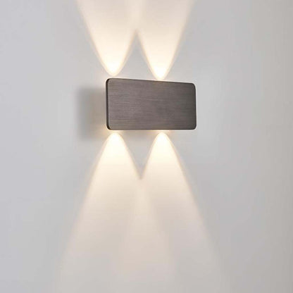 LED Wall Light Fixture Aluminum Rectangle Up Down Sconce for Bedroom Living Room Hallway Modern Minimalist Indoor Accent Lighting 6W Black W