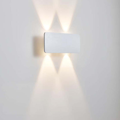LED Wall Light Fixture Aluminum Rectangle Up Down Sconce for Bedroom Living Room Hallway Modern Minimalist Indoor Accent Lighting 6W Black W