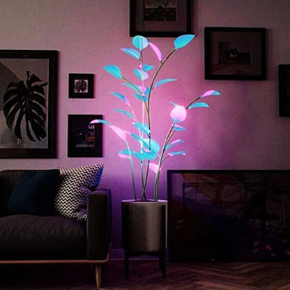 Color-Changing LED Plant Night Light for Bedroom, Living Room & Office – USB Powered Decorative Botanical Lamp with Auto Cycle Lighting