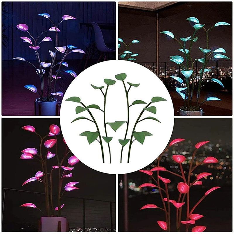 Color-Changing LED Plant Night Light for Bedroom, Living Room & Office – USB Powered Decorative Botanical Lamp with Auto Cycle Lighting