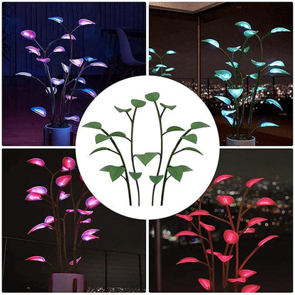 Color-Changing LED Plant Night Light for Bedroom, Living Room & Office – USB Powered Decorative Botanical Lamp with Auto Cycle Lighting