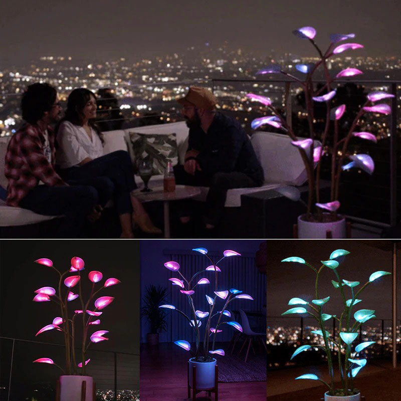 Color-Changing LED Plant Night Light for Bedroom, Living Room & Office – USB Powered Decorative Botanical Lamp with Auto Cycle Lighting