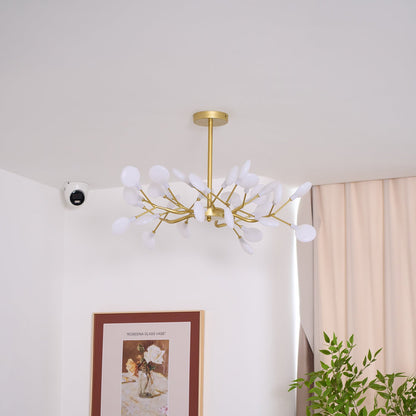 Lustre LED à branches, doré et acrylique, luminaire moderne à bras multiples pour salle à manger, salon, chambre, éclairage réglable