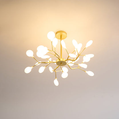 Lustre LED à branches, doré et acrylique, luminaire moderne à bras multiples pour salle à manger, salon, chambre, éclairage réglable