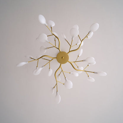 Lustre LED à branches, doré et acrylique, luminaire moderne à bras multiples pour salle à manger, salon, chambre, éclairage réglable