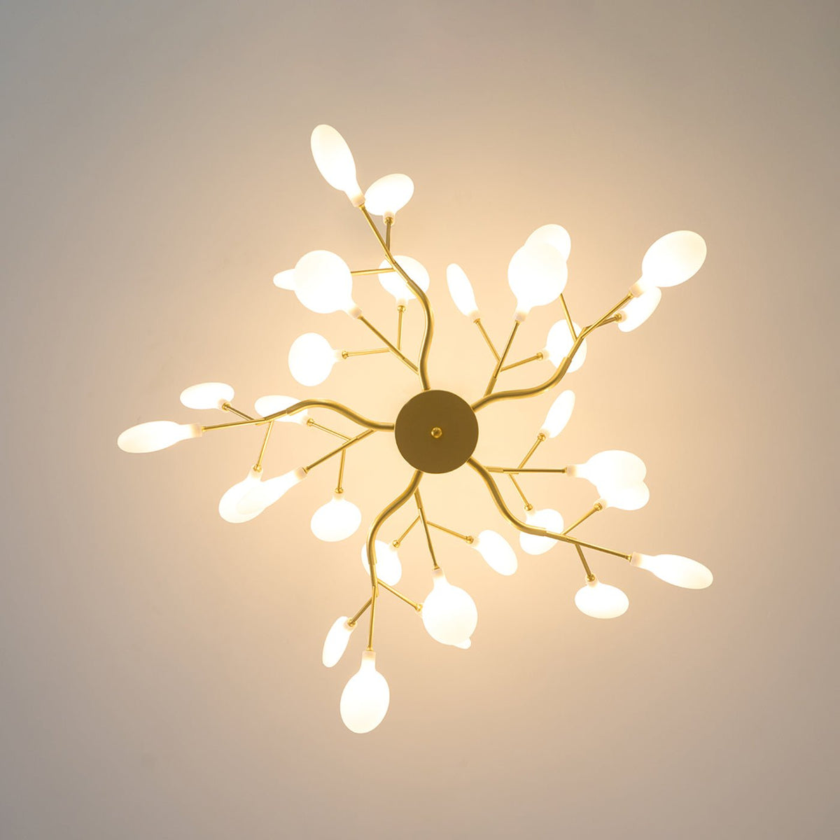 Lustre LED à branches, doré et acrylique, luminaire moderne à bras multiples pour salle à manger, salon, chambre, éclairage réglable