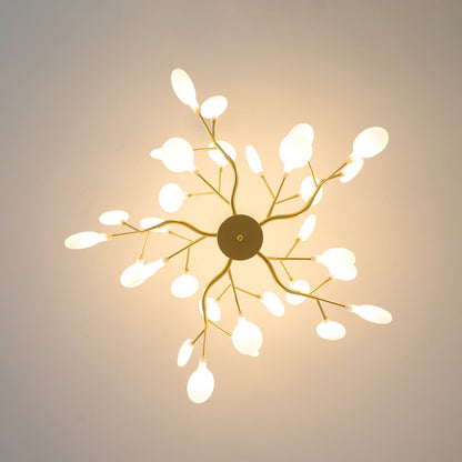 Lustre LED à branches, doré et acrylique, luminaire moderne à bras multiples pour salle à manger, salon, chambre, éclairage réglable