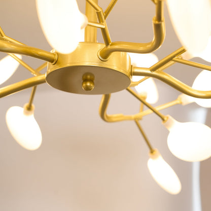 Lustre LED à branches, doré et acrylique, luminaire moderne à bras multiples pour salle à manger, salon, chambre, éclairage réglable