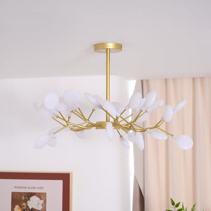 Lustre LED à branches, doré et acrylique, luminaire moderne à bras multiples pour salle à manger, salon, chambre, éclairage réglable