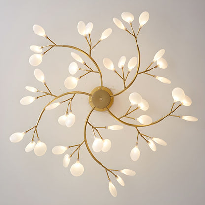 Lustre LED à branches, doré et acrylique, luminaire moderne à bras multiples pour salle à manger, salon, chambre, éclairage réglable