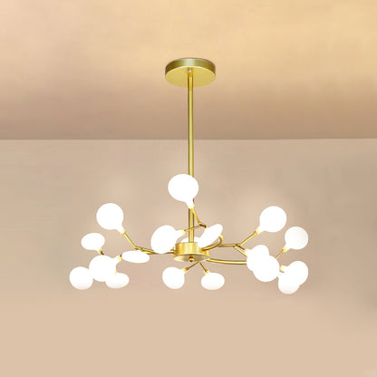 Lustre LED à branches, doré et acrylique, luminaire moderne à bras multiples pour salle à manger, salon, chambre, éclairage réglable