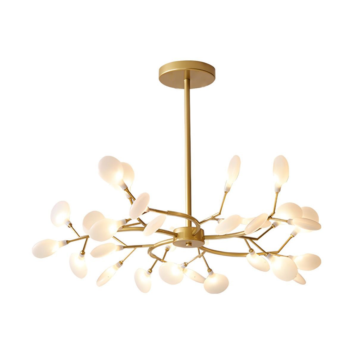 Acrylic Branch Chandelier with Adjustable LED Lights for Dining Room & Entryway - 30 to 63 Light Branches - Dimmable Gold or Black Metal Fin