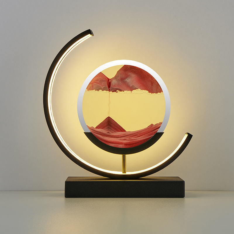 LED Moon Lamp with Moving Sand Art – Unique Desk Accent Light, Remote Control