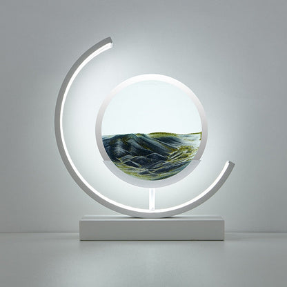 LED Moon Lamp with Moving Sand Art – Unique Desk Accent Light, Remote Control