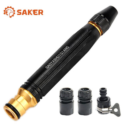 Rotating Metal Garden Hose Nozzle with Adjustable Spray Patterns for Lawn Watering & Car Washing
