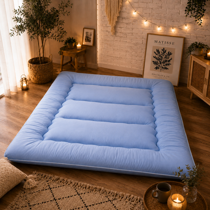 Matelas de sol pliable de 10 cm d'épaisseur, futon japonais enroulable, matelas pliant matelassé lavable