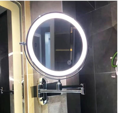 Rechargeable Lighted Vanity Mirror with Magnification & Touch Dimming for Bathroom Counter Makeup Application Skincare Beauty Routine