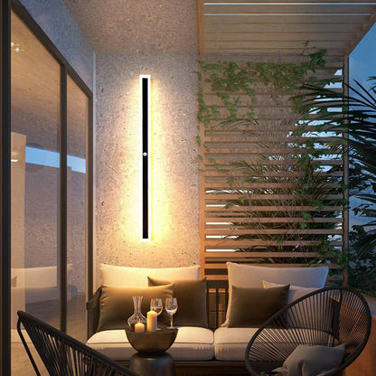Outdoor Linear LED Wall Sconce 94.5 in Weatherproof Metal Fixture for Patio Exterior Entryway Modern Slim Profile Architecture Lighting