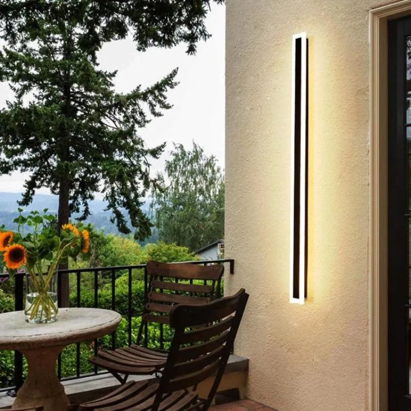 Outdoor Linear LED Wall Sconce 94.5 in Weatherproof Metal Fixture for Patio Exterior Entryway Modern Slim Profile Architecture Lighting