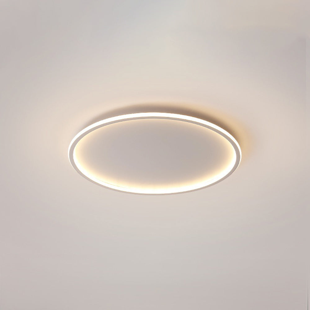 Dimmable Round LED Flush Mount Ceiling Light for Bedroom Living Room | Black White Metal Acrylic | Indoor Hardwired 12-20 Inch Fixture