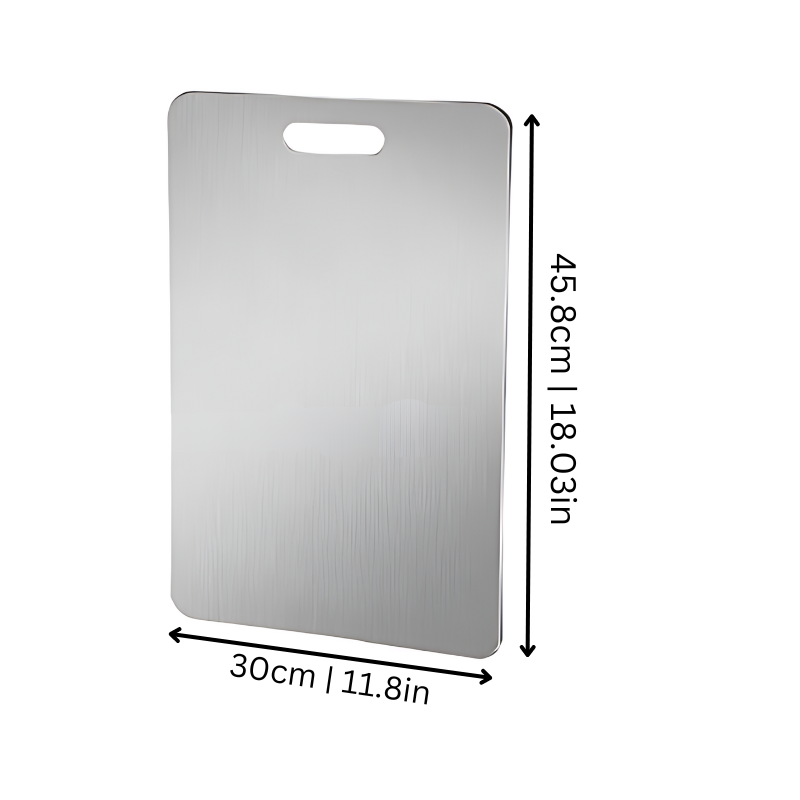 Stainless Steel Cutting Board with Antimicrobial Surface for Kitchen Prep | Heavy-Duty, Dishwasher Safe & Oven Safe | Non-Porous Metal