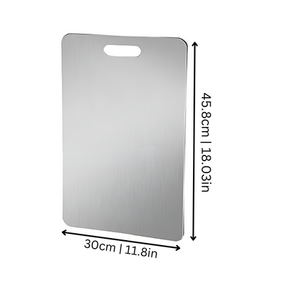 Stainless Steel Cutting Board with Antimicrobial Surface for Kitchen Prep | Heavy-Duty, Dishwasher Safe & Oven Safe | Non-Porous Metal