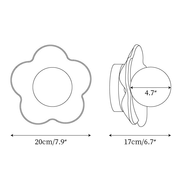 Resin Flower Sconce Light 8 in White Purple Yellow for Bedroom Living Room Hallway G9 Bulb Base Indoor Accent Fixture