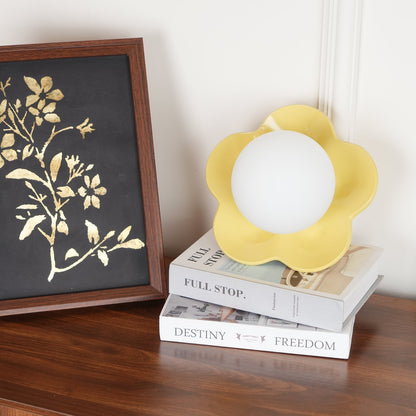 Flower-Shaped Resin Wall Sconce with Frosted Glass Shade – LED G9 Socket, Playful Modern Decor for Bedroom, Nursery & Living Room