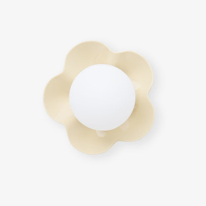 Flower-Shaped Resin Wall Sconce with Frosted Glass Shade – LED G9 Socket, Playful Modern Decor for Bedroom, Nursery & Living Room