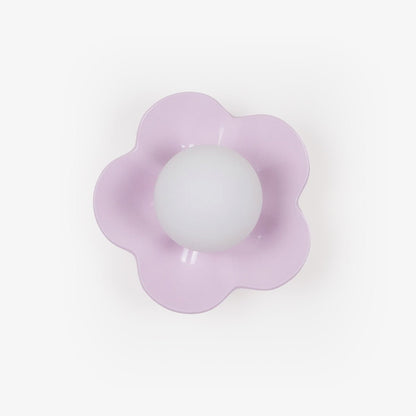 Flower-Shaped Resin Wall Sconce with Frosted Glass Shade – LED G9 Socket, Playful Modern Decor for Bedroom, Nursery & Living Room