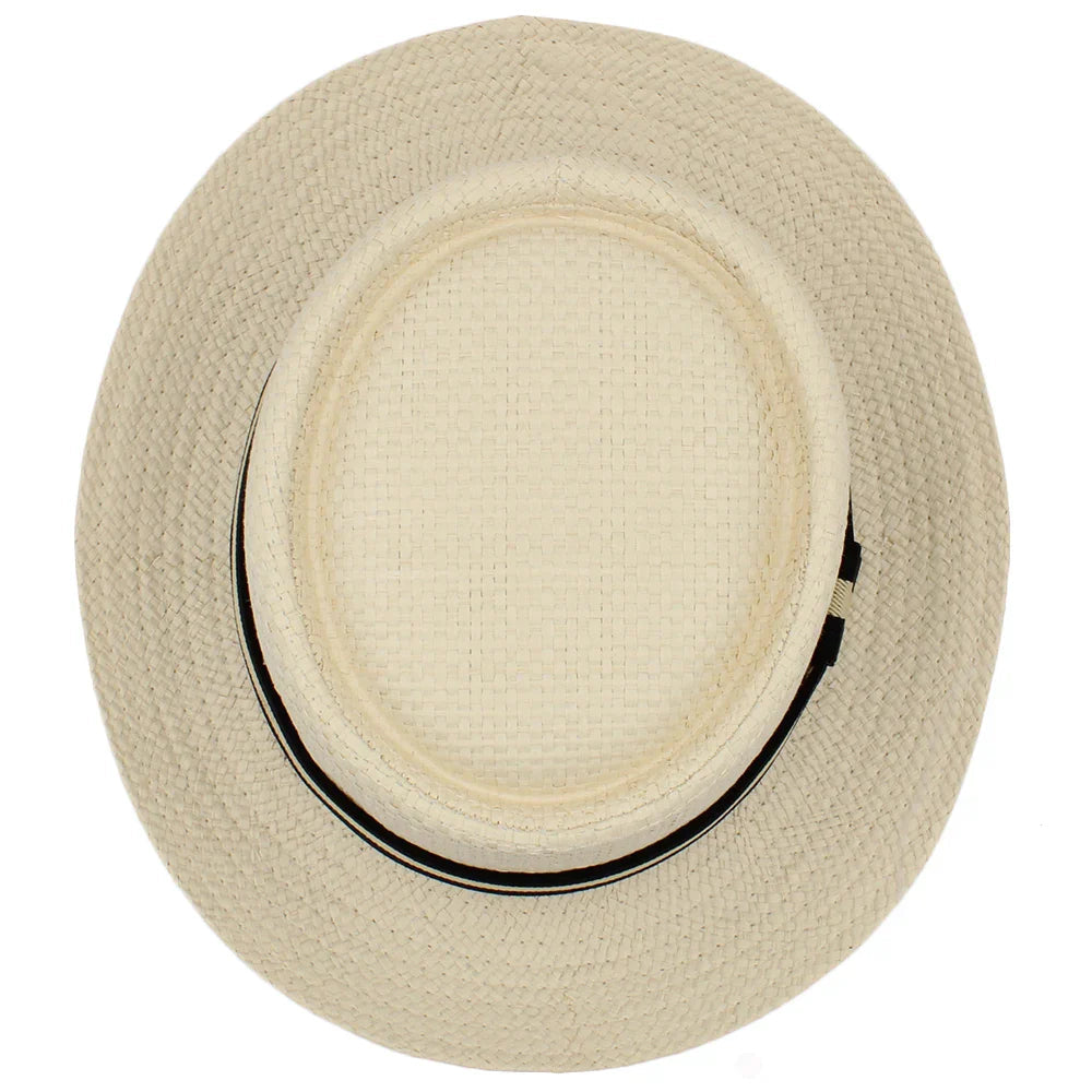 Ortekor Stylish Straw Pork Pie Hat | Lightweight Summer Sunhat for Cool Comfort