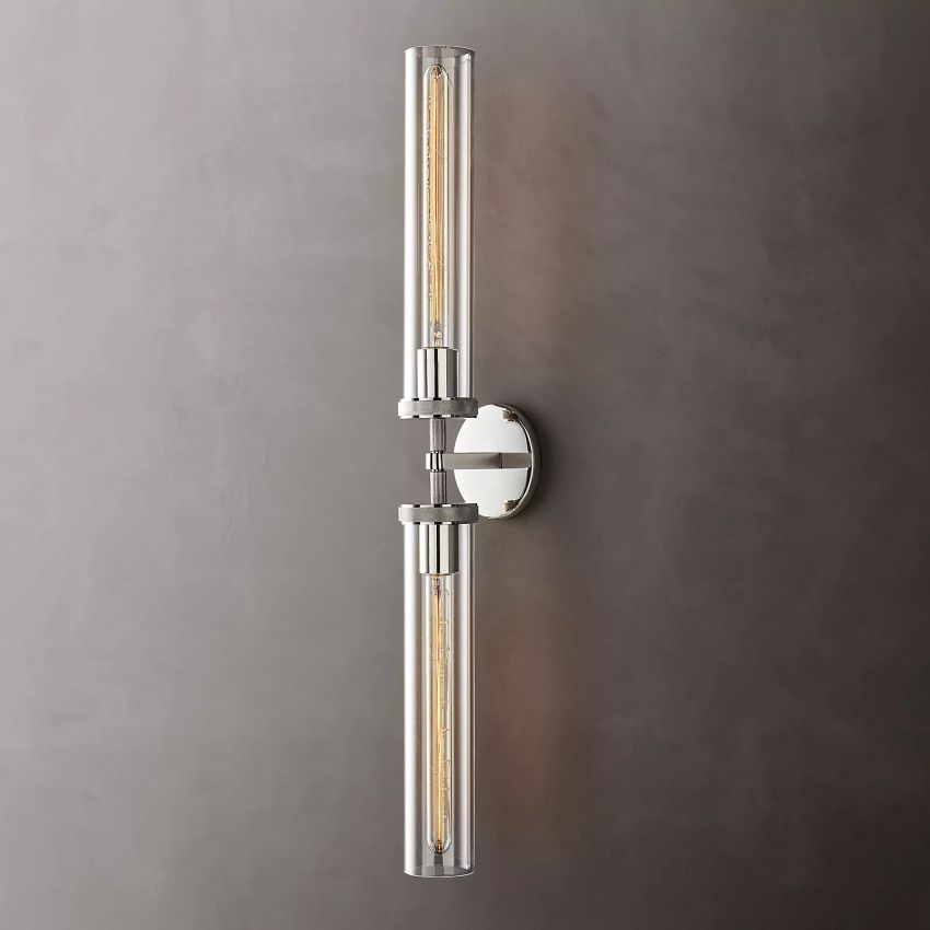 Crystal Wall Sconce Light Fixture Brass Finish for Bedroom Hallway Entryway Living Room Bathroom Vanity Hardwired Dimmable