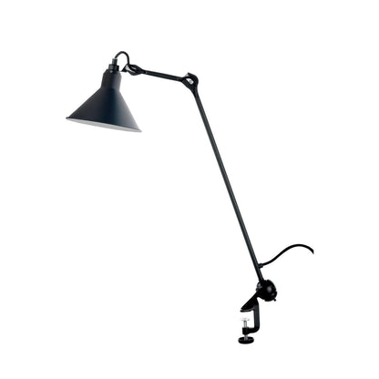 Clamp-On Task Light with Pivoting Arm Iron Construction Metal Shade Reading Light for Home Office Study Workspace Bedside Black Finish