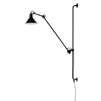 Articulating Swing Arm Sconce Matte Black 46.5 Inch Reach Bedside Reading Light for Bedroom Office Hallway Adjustable Wall-Mounted Task Lamp