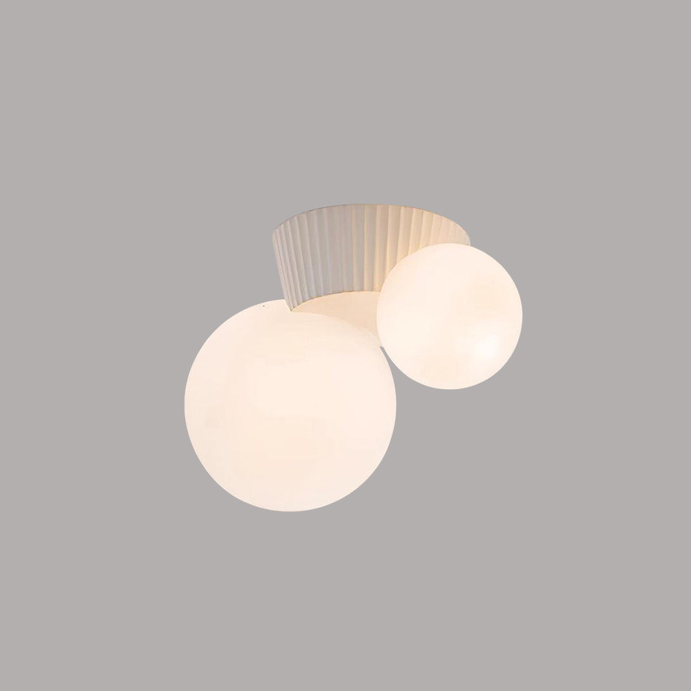 Dual-Globe Flush Mount Light 8.5 in Green Resin for Bedroom Hallway Ambient Lighting G9 Socket Compact Overhead Fixture