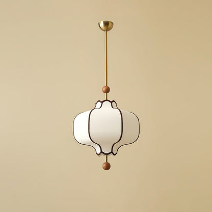 Multi-Bulb Hanging Ceiling Lantern in Wood & Fabric for Dining Room, Living Room & Entryway | Classic Drum Shade Chandelier with Adjustable
